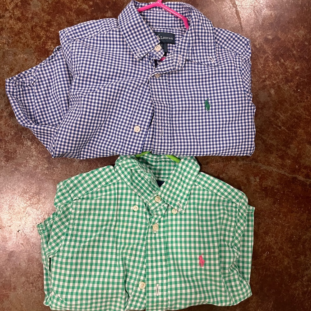 Toddler boy size 3T (2 shirts total) polo button down shirt. In great condition